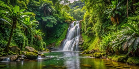 Fototapeta premium Cascade des ?crevisses in the Jungle at Basse-Terre