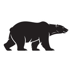 Fototapeta premium Strong Black Bear Silhouette Walking or Standing - Wild Animal Vector Illustration for Nature, Wildlife, and Outdoors Designs