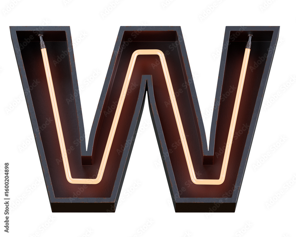 Poster bright neon font with fluorescent tubes.metallic futuristic cyberpunk alphabet. 3d rendering isolate