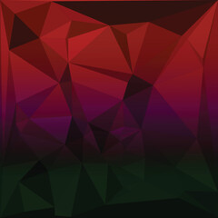 Abstract geometric low poly gradient background with red to green transition isolated on white background
