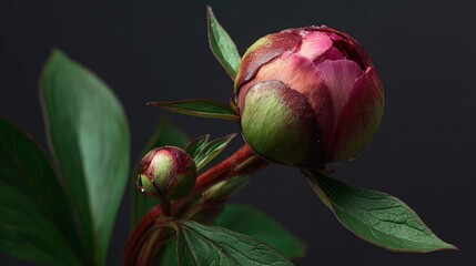 Close-up of a peony bud