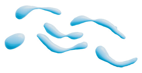 Obraz premium Beautiful light blue watercolor brush isolated on transparent background.