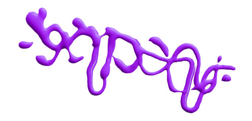 Beautiful purple watercolor brush isolated on transparent background.
