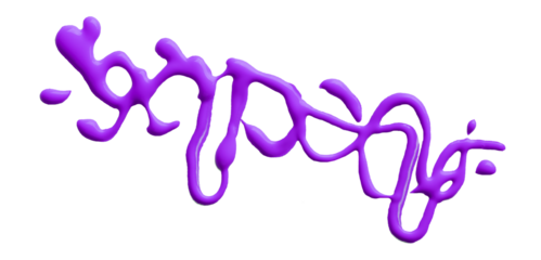 Beautiful purple watercolor brush isolated on transparent background.