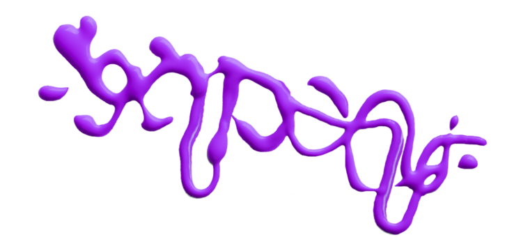 Beautiful purple watercolor brush isolated on transparent background.