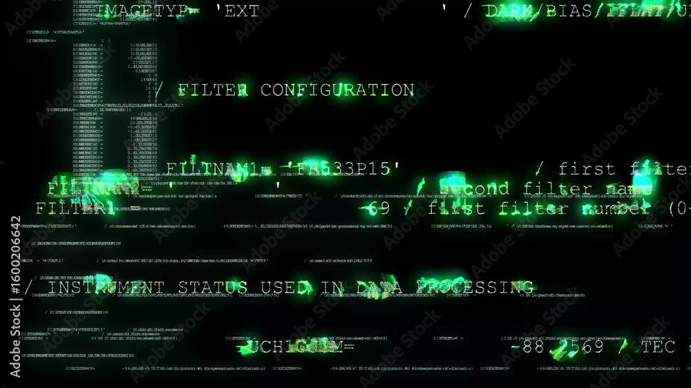 Poster futuristic green binary code display. holographic data stream.