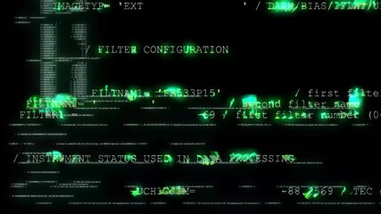 Futuristic green binary code display. Holographic data stream. - Powered by Adobe