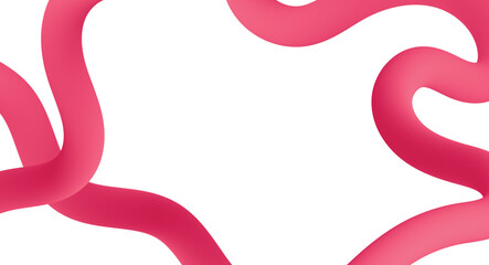 Abstract Color Line Shapes Pattern on white Background. 3D Wave Shapes with Gradient. 