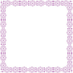 Ornate decorative square border pattern isolated on white background
