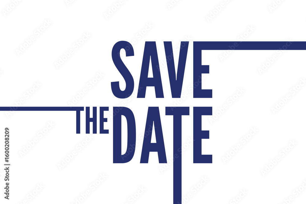 Fototapete save the date typography isolated design on white background