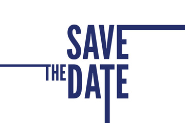 Save the Date Typography isolated Design on White Background