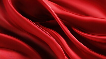 Red silk fabric folds