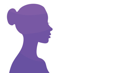 Purple Woman Silhouette Profile Illustration isolated 