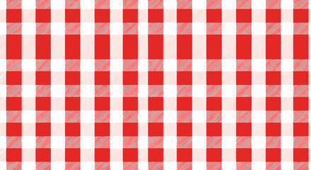 Red and white gingham checkered pattern background