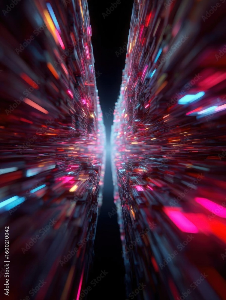 Poster abstract digital art piece that appears to be a tunnel or a tunnel-like structure.