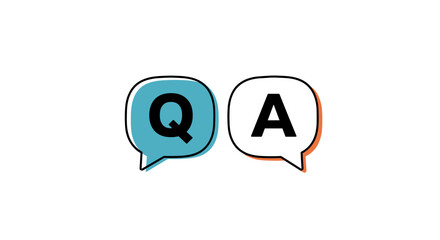 Colorful question and answer speech bubbles for communication design