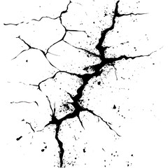 Dramatic black crack and splatter pattern, perfect for adding a grunge, broken, or distressed effect to any design project