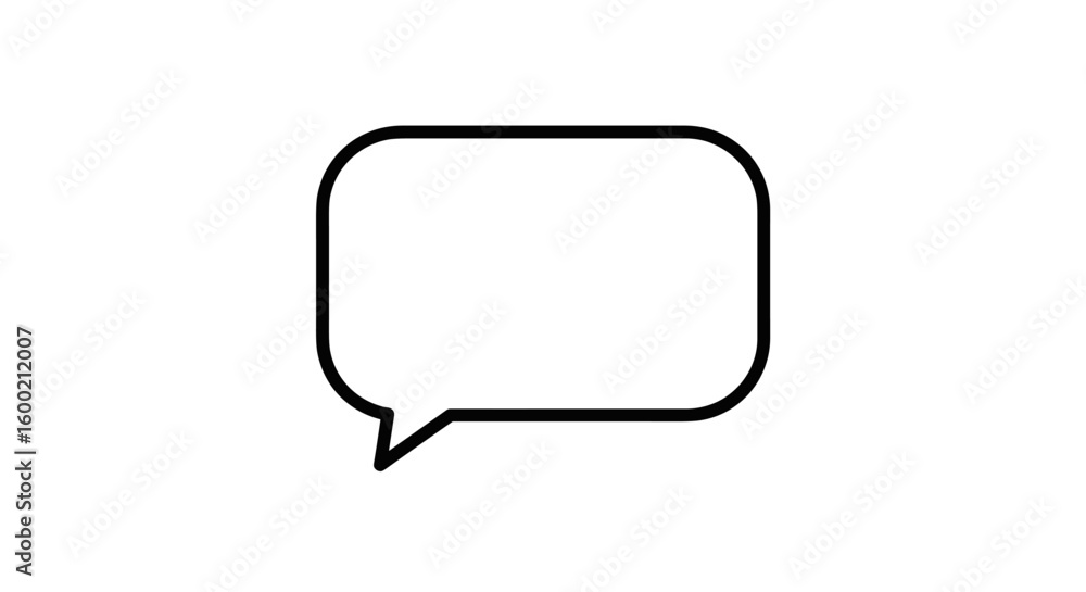 Poster minimalist speech bubble icon for communication and chat applications