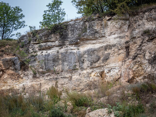 Travertine rock quarry in Hunedoara county, Romania