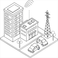 vector illustration of a modern  city