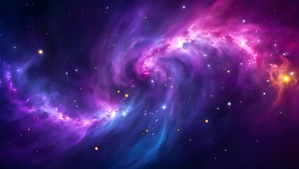 Swirling Cosmic Nebula With Distant Stars space galaxy