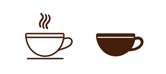Hot coffee drink in a mug, a vector icon for your morning design