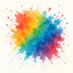 Fototapeta premium Vibrant rainbow watercolor splash with vibrant colors and dynamic splatter effect