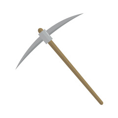 Pickaxe icon on white background. Coal and gold mining tool. Coal industry.