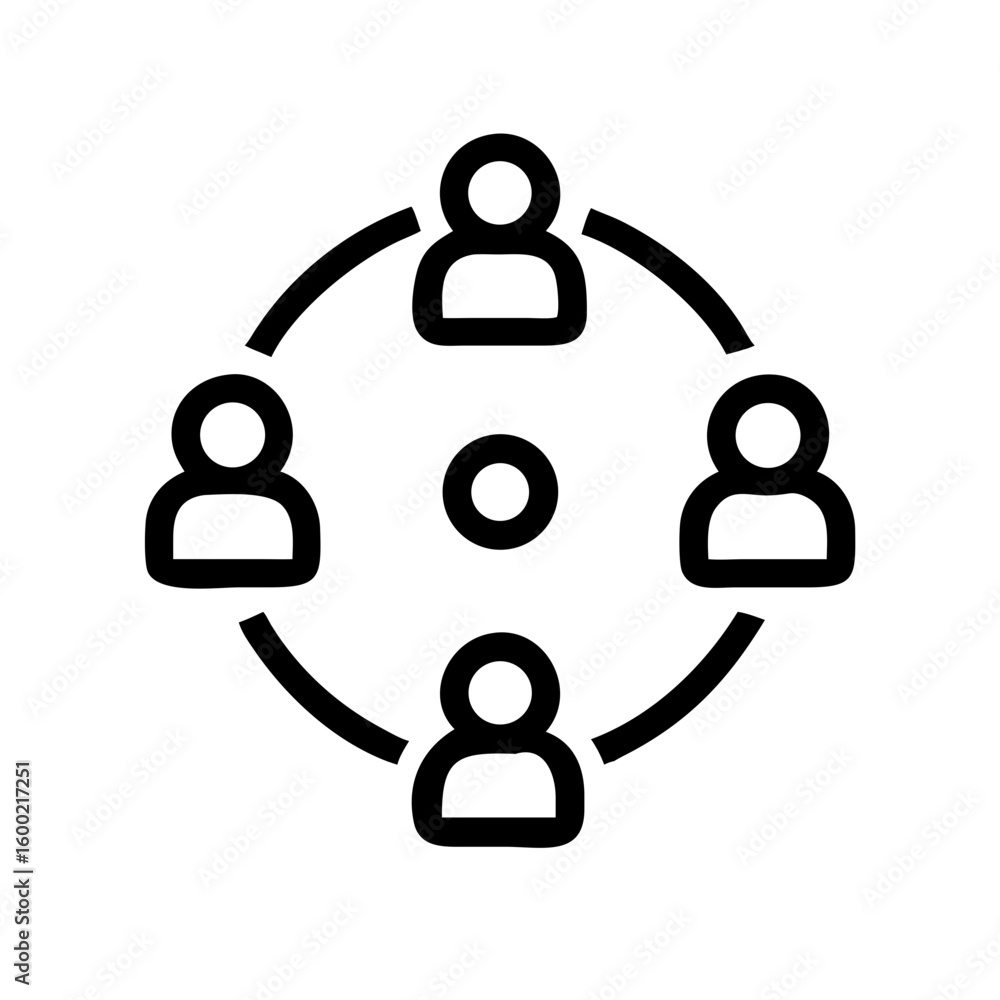 Aufkleber teamwork collaboration diagram showing people network connection and circle for business strategy