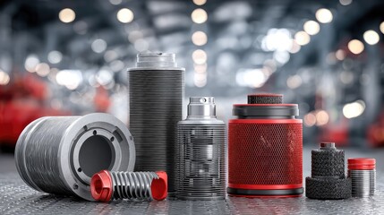 HVAC parts with maintenance gear on an industrial surface