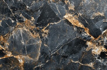 A Striking Black and Gold Marble Texture Featuring Intricate Veins and Rich Color Patterns, Perfect for Interior Design and Architectural Applications, marble texture
