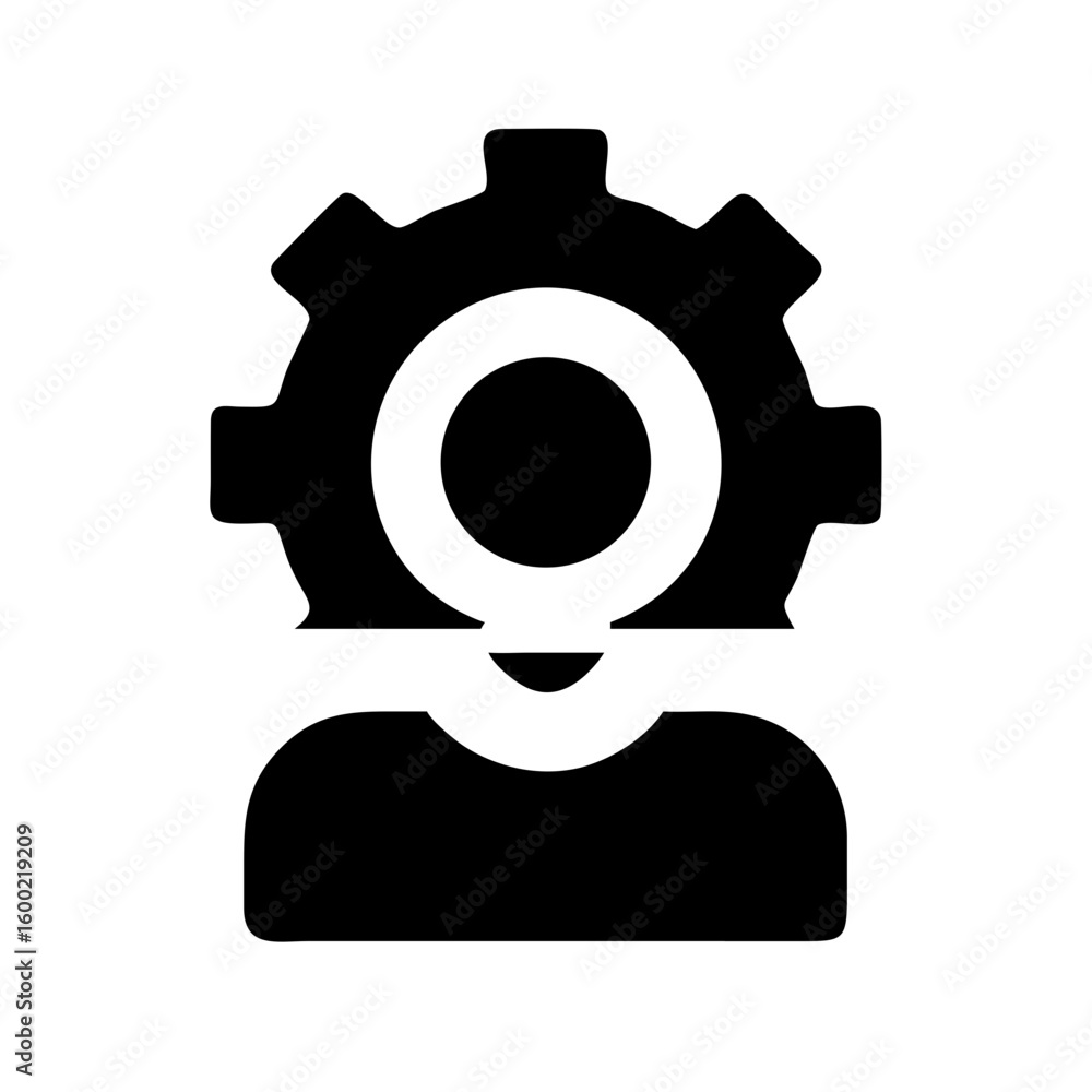 Poster human resource management automation system icon for business process and workflow optimization tool