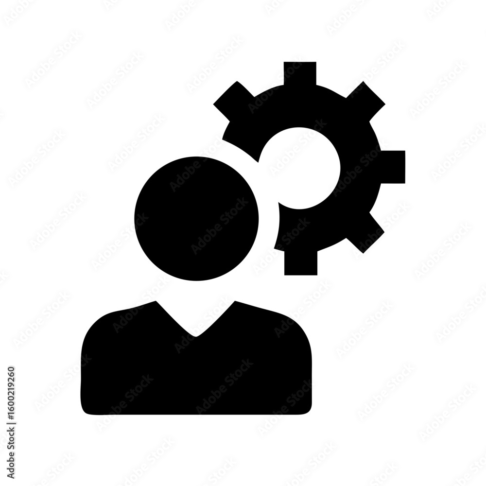 Poster user settings configuration management icon vector illustration for website and app design needs