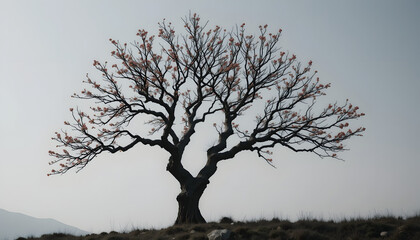 a tree with small flowers/ dead tree 4k pc wallpaper
