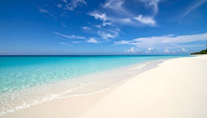 Fototapeta premium Crystal water meets perfect sandy beach