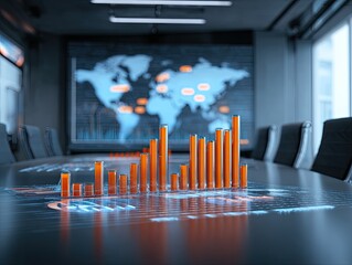 Conference room with data visualization