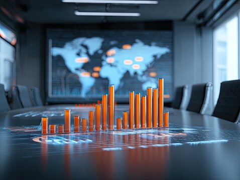 Conference room with data visualization