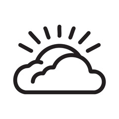 Fototapeta premium Simple sun rising above fluffy clouds to signify a fresh start