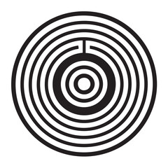 Obraz premium Intricate circular maze design with concentric lines for creativity