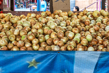 Fresh fruits and vegetables in Vero-o-Peso at Belem do Para, Brazil, the famous Public Market in...