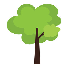 Green tree cartoon design nature and plant design. tropical tree collcection