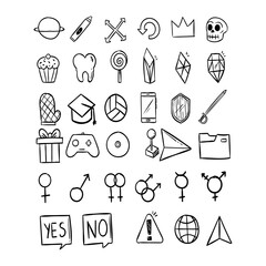 scribble elements silhouette illustration