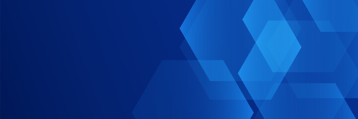 Blue technology concept background with hexagonal elements for website