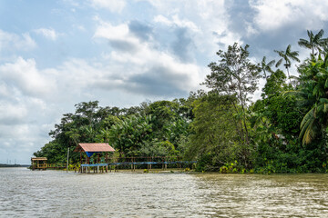 River boat tour on the Guama River at Belem do Para, a city on the north area of Brazil.