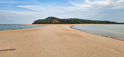 The beach of Ponta do Cururu, on the banks of the Tapajos River in Alter do Chao, state of Para in...