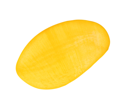 A half of ripe yellow mango fruit isolated with clipping path in png file format