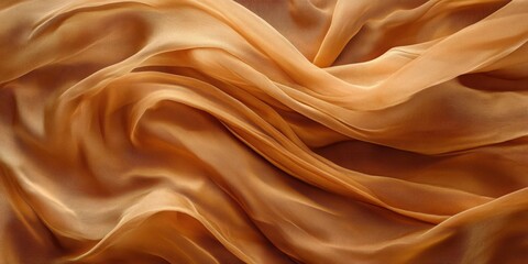 Fototapeta premium Flowing amber fabric waves texture