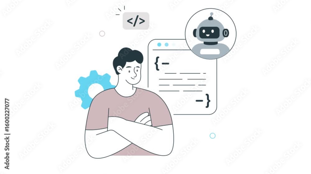 Poster ai web development 2d flat animation