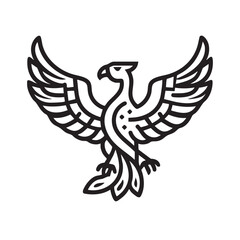 Obraz premium Symbolic phoenix with wings showcasing elegance and strength