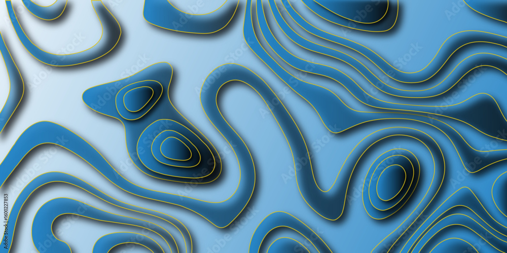 Poster abstract topographic contours map background . vector geographic contour map. abstract wave paper cu
